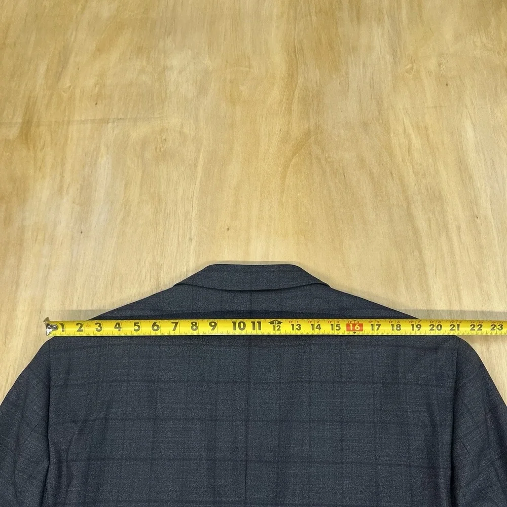 Jos A Bank Suit Top Jacket Mens 50R Slim Fit Wool Stretch Dark Gray/Dark Red